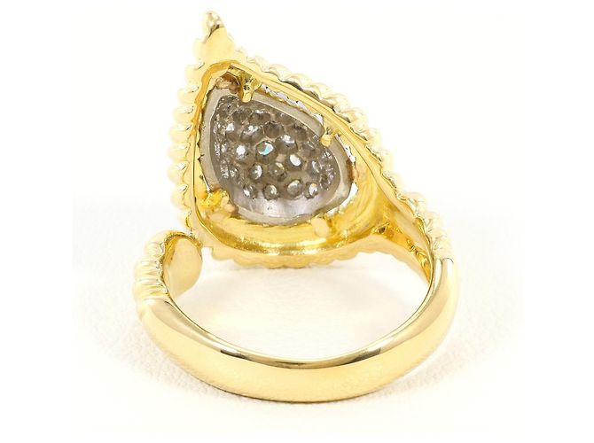 Autre Marque Platin- und Gelbgold-Diamantring Golden - Ansicht 4