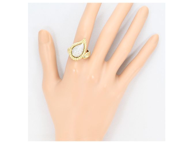 Autre Marque Platin- und Gelbgold-Diamantring Golden - Ansicht 6