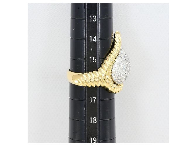 Autre Marque Platin- und Gelbgold-Diamantring Golden - Ansicht 7