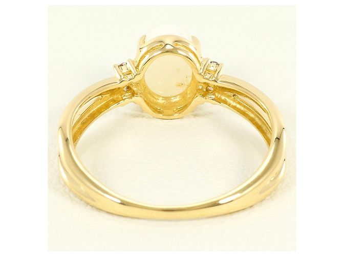 Autre Marque 18K Gelbgold-Ring mit Opal und Diamant Golden - Ansicht 4