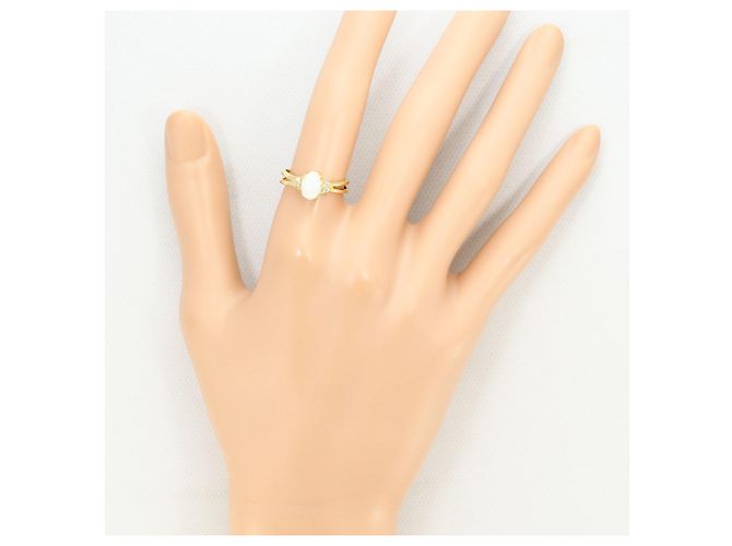 Autre Marque 18K Gelbgold-Ring mit Opal und Diamant Golden - Ansicht 7