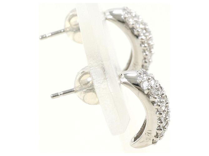 Autre Marque Platin-Creolen mit Diamanten - Ansicht 2
