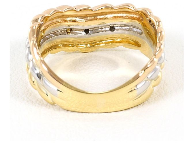Autre Marque Anel elegante de três bandas metálicas Dourado - vista 4
