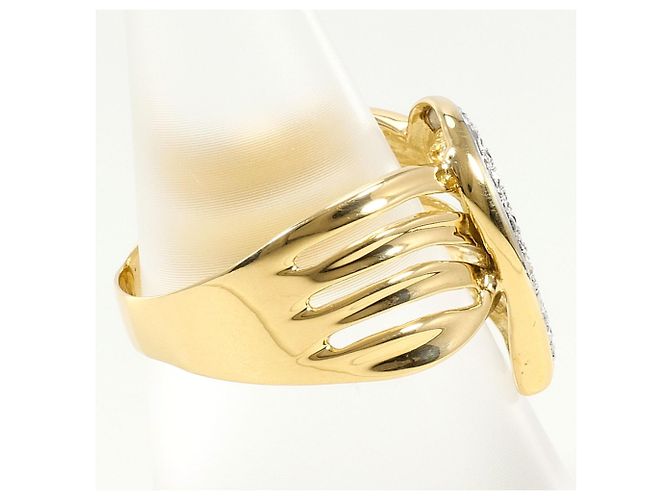 Autre Marque Eleganter 18K Gelbgold- und Platin-Ring Golden - Ansicht 3