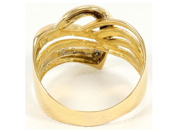 Autre Marque Eleganter 18K Gelbgold- und Platin-Ring Golden - Ansicht 4