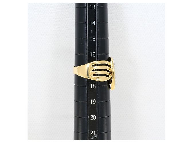 Autre Marque Eleganter 18K Gelbgold- und Platin-Ring Golden - Ansicht 7