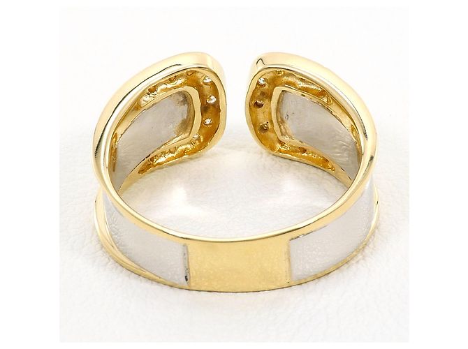 Autre Marque 18K Gold- und Platin-Diamantring Golden - Ansicht 4