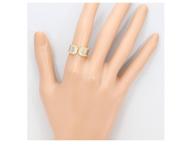 Autre Marque 18K Gold- und Platin-Diamantring Golden - Ansicht 6