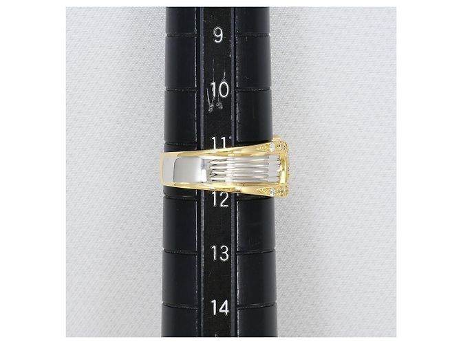 Autre Marque 18K Gold- und Platin-Diamantring Golden - Ansicht 7