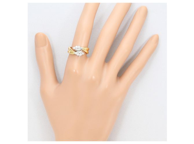 Autre Marque Anello a fascia in platino PT900 e oro giallo 18K D'oro - vista 7