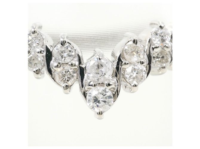 Autre Marque PT900 Platinring mit Diamant - Ansicht 2