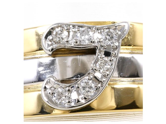 Autre Marque Anello a fascia in platino PT900 e oro giallo 18K D'oro - vista 2
