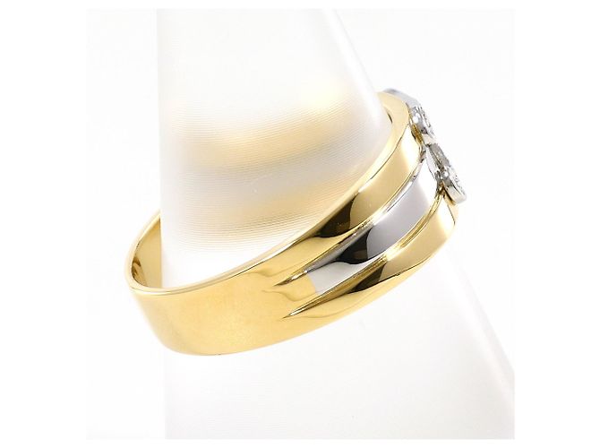 Autre Marque Anello a fascia in platino PT900 e oro giallo 18K D'oro - vista 3