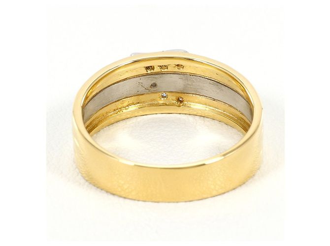 Autre Marque Anello a fascia in platino PT900 e oro giallo 18K D'oro - vista 4