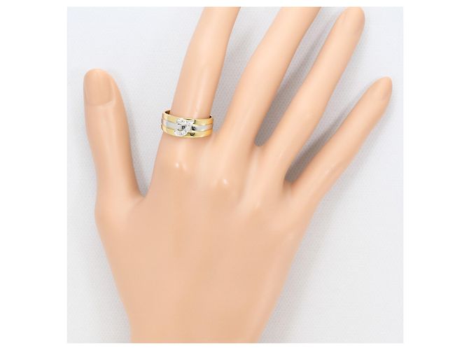 Autre Marque Anello a fascia in platino PT900 e oro giallo 18K D'oro - vista 7