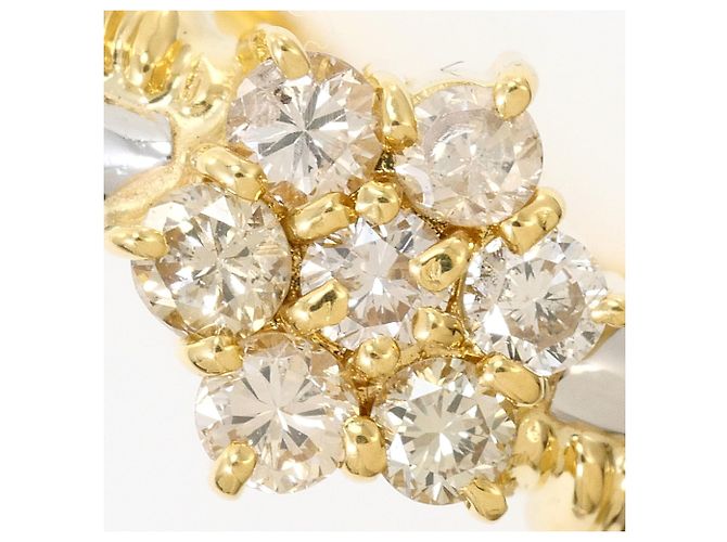 Autre Marque Platin- und Gelbgold-Diamantring Golden - Ansicht 2