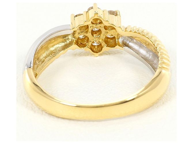 Autre Marque Platin- und Gelbgold-Diamantring Golden - Ansicht 4