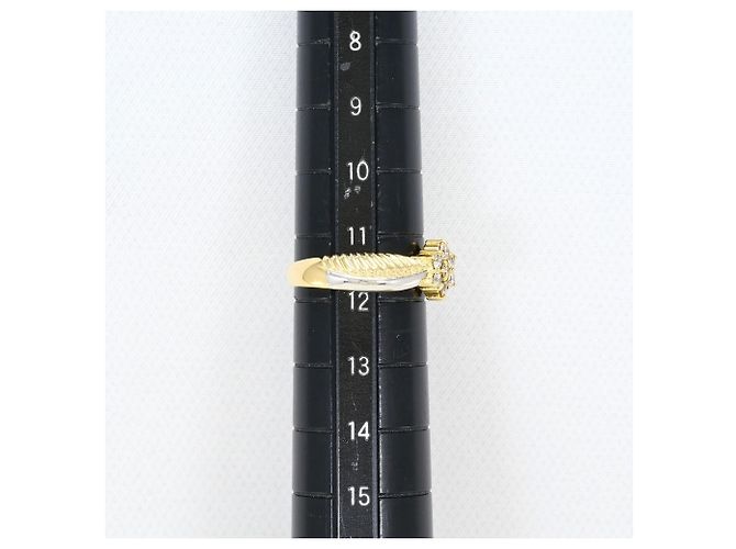 Autre Marque Platin- und Gelbgold-Diamantring Golden - Ansicht 8