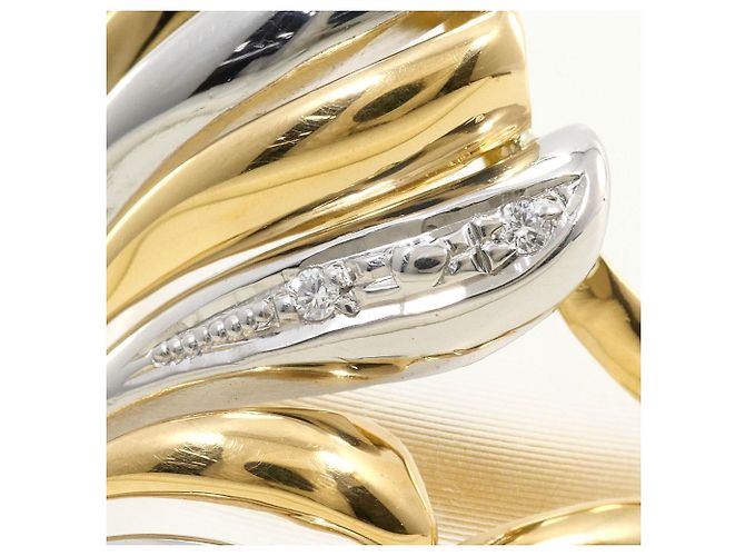 Autre Marque PT900 Platin- und 18K Gelbgold-Ring mit Diamant Golden - Ansicht 2