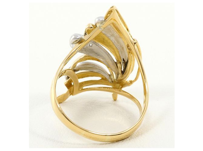 Autre Marque PT900 Platin- und 18K Gelbgold-Ring mit Diamant Golden - Ansicht 4