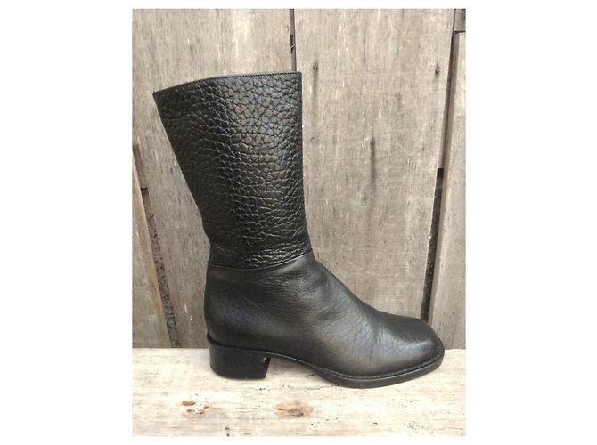 Prada Leder Stiefeletten Schwarz - Ansicht 2
