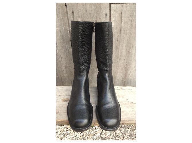 Prada Leder Stiefeletten Schwarz - Ansicht 3