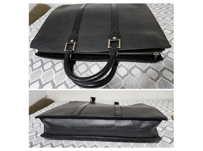Louis Vuitton Taiga Lozan Valigetta in Pelle Nera Nero - vista 7