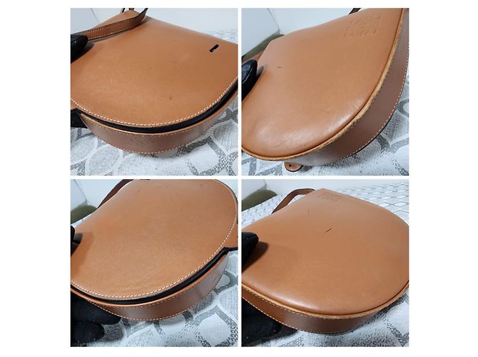 Loewe Small Heel Bag in Pelle di Vitello Marrone - vista 11