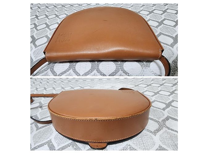Loewe Small Heel Bag in Pelle di Vitello Marrone - vista 8