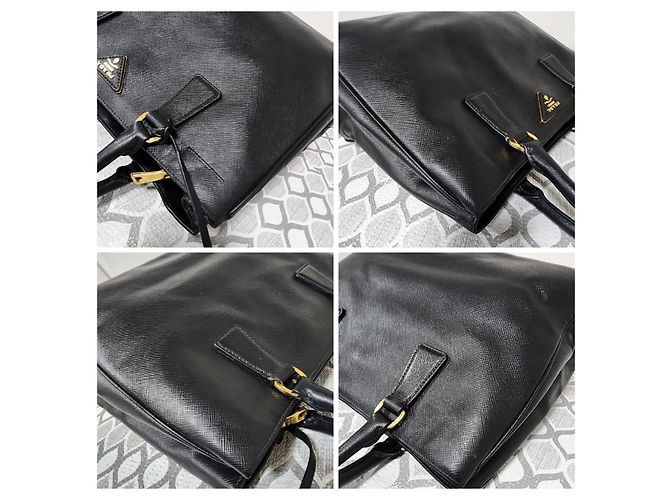 Prada Galleria Medium Saffiano Pelle Double Zip Tote - Nero - vista 11
