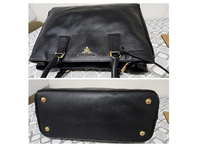 Prada Galleria Medium Saffiano Pelle Double Zip Tote - Nero - vista 5