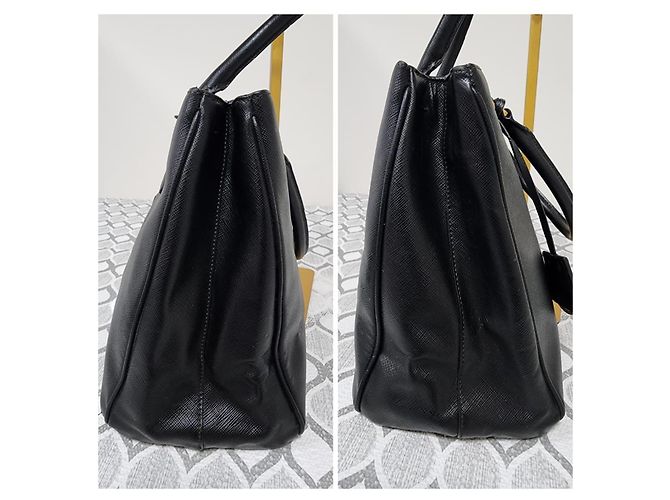 Prada Galleria Medium Saffiano Pelle Double Zip Tote - Nero - vista 7