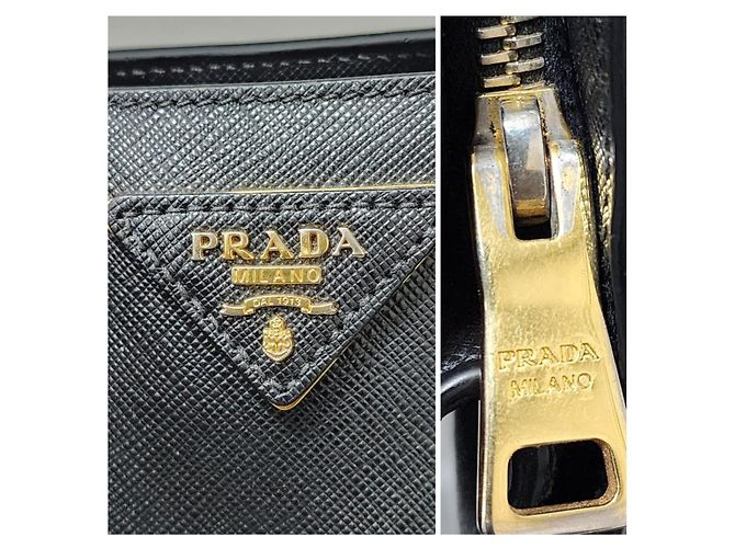 Prada Galleria Medium Saffiano Pelle Double Zip Tote - Nero - vista 8