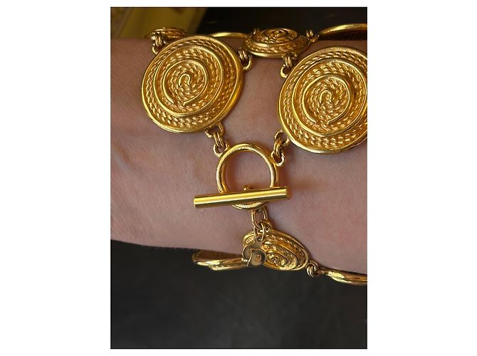 Bracciale rigido Christian Dior in metallo dorato - vista 5
