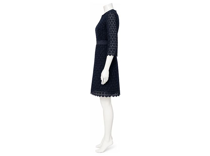 Diane von Furstenberg Nolly Kleid aus schwarzer Häkelspitze - Ansicht 3