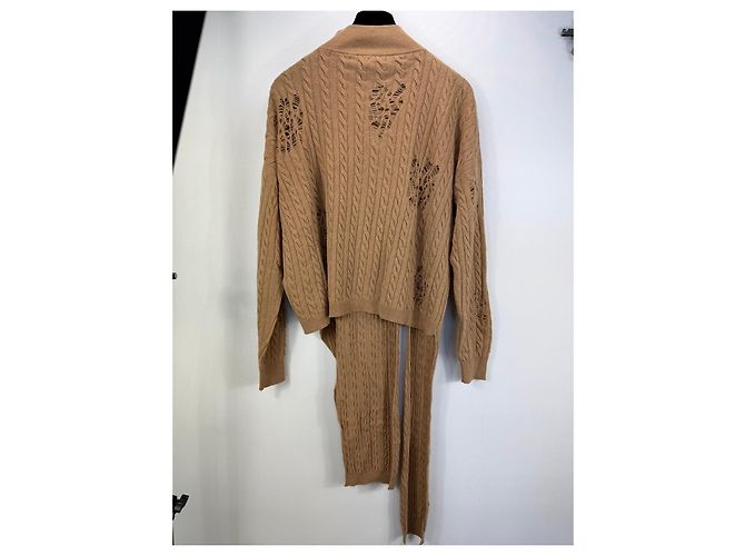 Blumarine Pull en maille torsadée vieilli Camel - vue 2