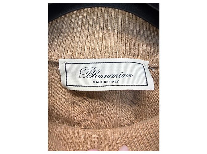 Blumarine Pull en maille torsadée vieilli Camel - vue 3