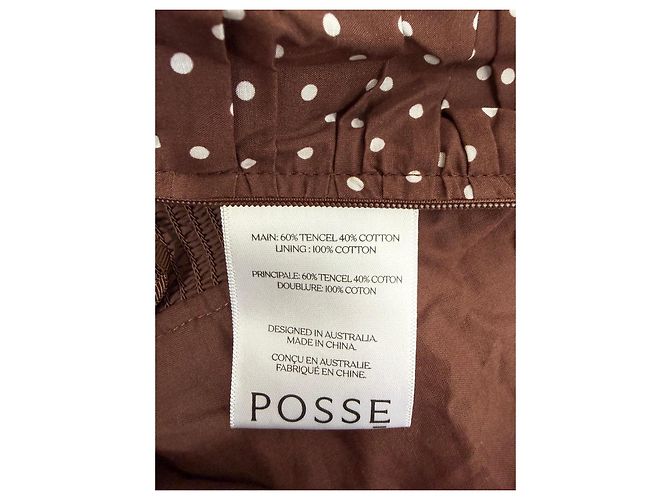 Autre Marque POSSE Conjunto Co-ord de lunares marrones en Tencel y algodón Castaño - vista 2