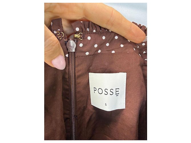 Autre Marque POSSE Conjunto Co-ord de lunares marrones en Tencel y algodón Castaño - vista 4