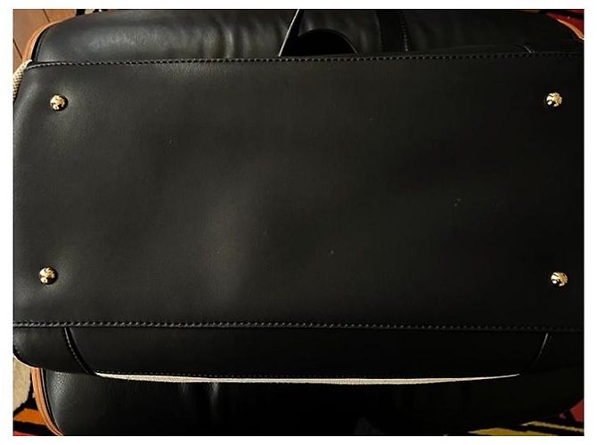 Anine Bing Borsa Cara Toile Naturale Nero Beige - vista 10