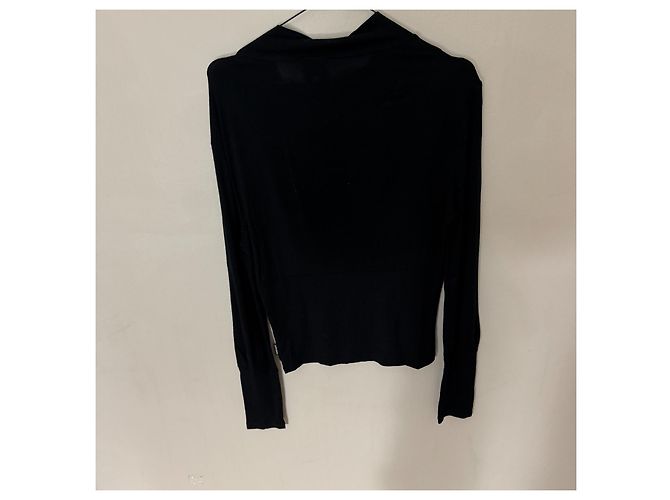Top a maniche lunghe in viscosa nero Versace Jeans Couture - vista 2