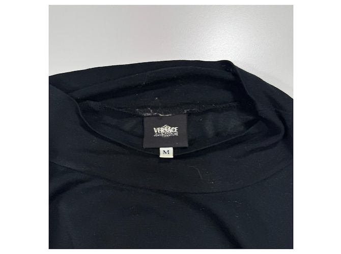 Top a maniche lunghe in viscosa nero Versace Jeans Couture - vista 3