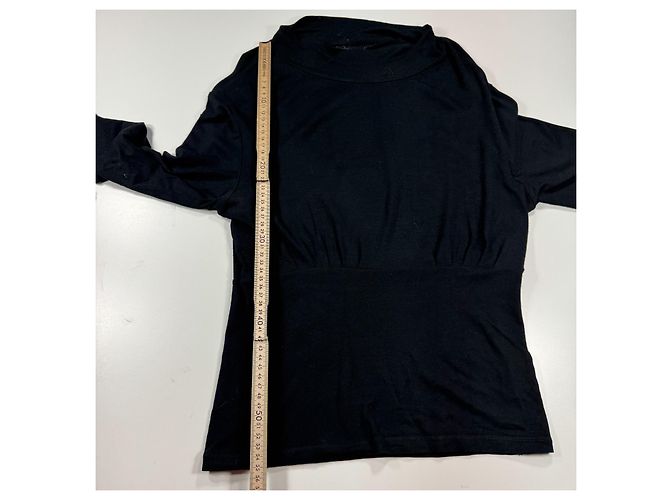 Top a maniche lunghe in viscosa nero Versace Jeans Couture - vista 7