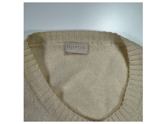 Cárdigan Valentino Roma Cream 100% Cachebra con Cinturón Crudo - vista 3