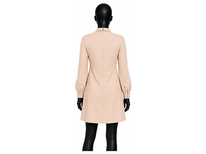 Autre Marque Super Blond Beiges Polyesterkleid mit Schleife - Ansicht 2