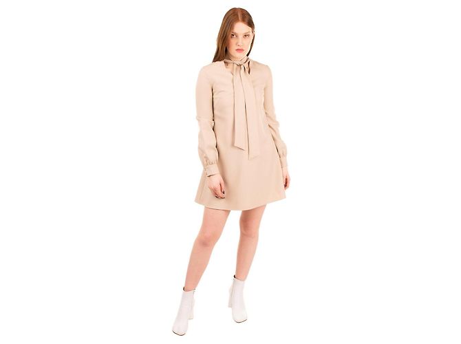 Autre Marque Super Blond Beiges Polyesterkleid mit Schleife - Ansicht 5