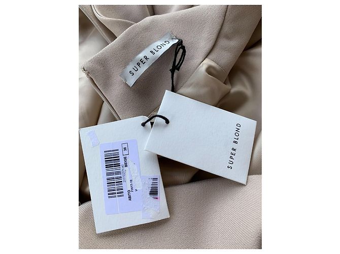 Autre Marque Super Blond Beiges Polyesterkleid mit Schleife - Ansicht 7