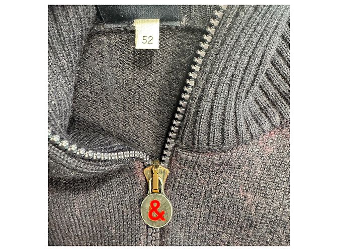 Dolce & Gabbana Cardigan mit Reißverschluss Navy Blau mit rotem Logo - Ansicht 3