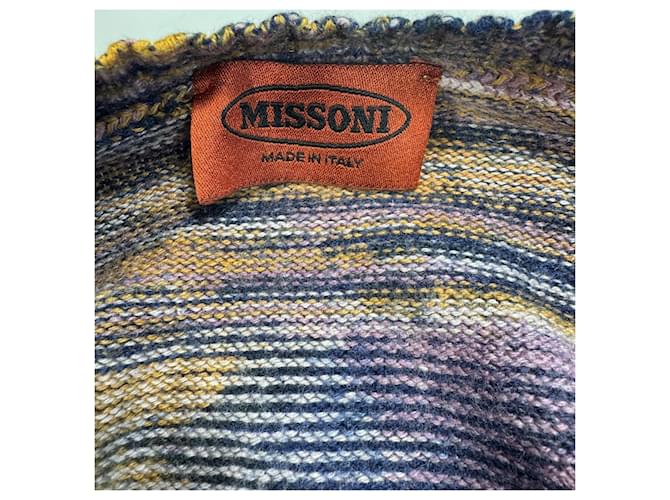 Missoni Strickpullover mit mehrfarbigen Streifen Blau Mehrfarben Beige Golden Lila - Ansicht 3