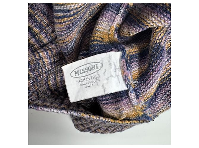 Missoni Strickpullover mit mehrfarbigen Streifen Blau Mehrfarben Beige Golden Lila - Ansicht 4